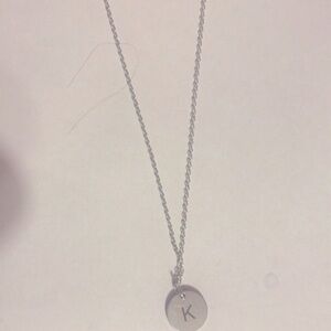 K initial silver necklace